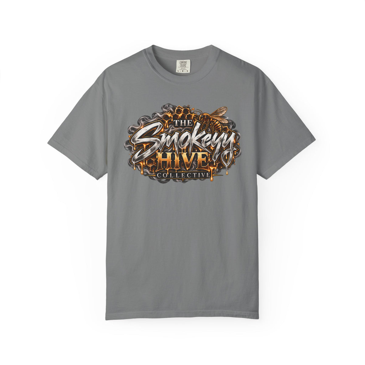 The Smokey's Hive Graphic T-Shirt Collab— Bee & Honeycomb Logo Tee