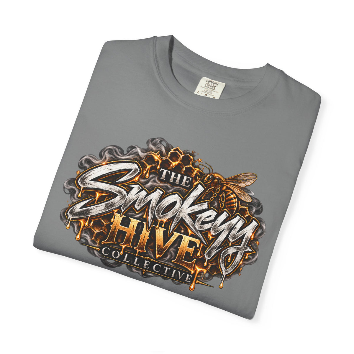 The Smokey's Hive Graphic T-Shirt Collab— Bee & Honeycomb Logo Tee
