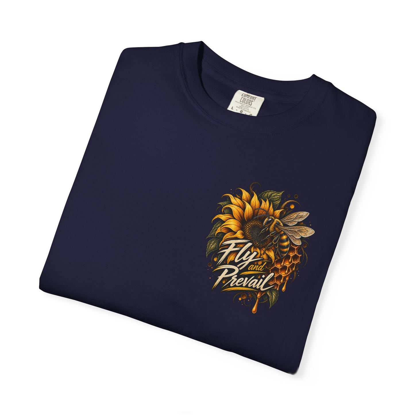 Fly and Prevail Graphic T-Shirt — Sunflower & Bee Illustration