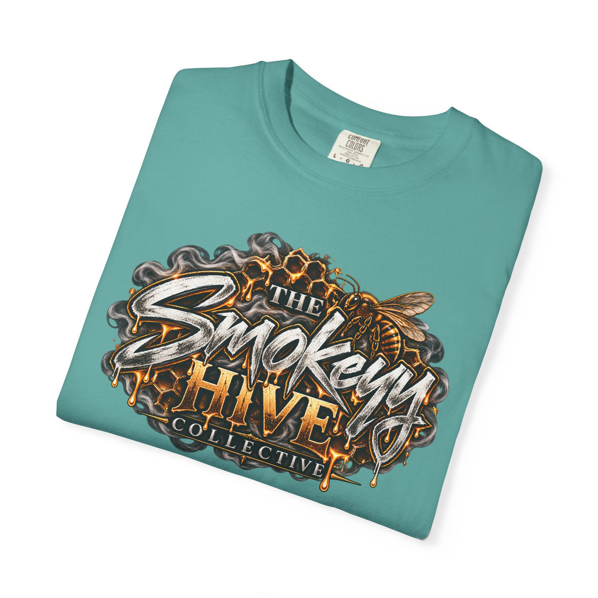 The Smokey's Hive Graphic T-Shirt Collab— Bee & Honeycomb Logo Tee