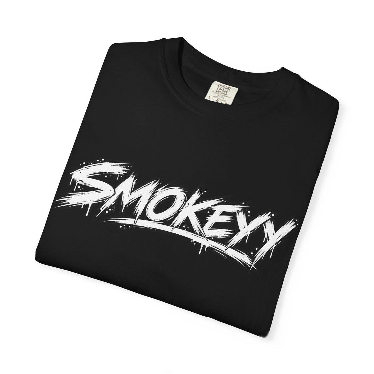 Graphic T-Shirt — "Smokeyy" with Back Text: "I Buried My Silence, My Voice Lined to Tell the Story" Inspiring Graphic