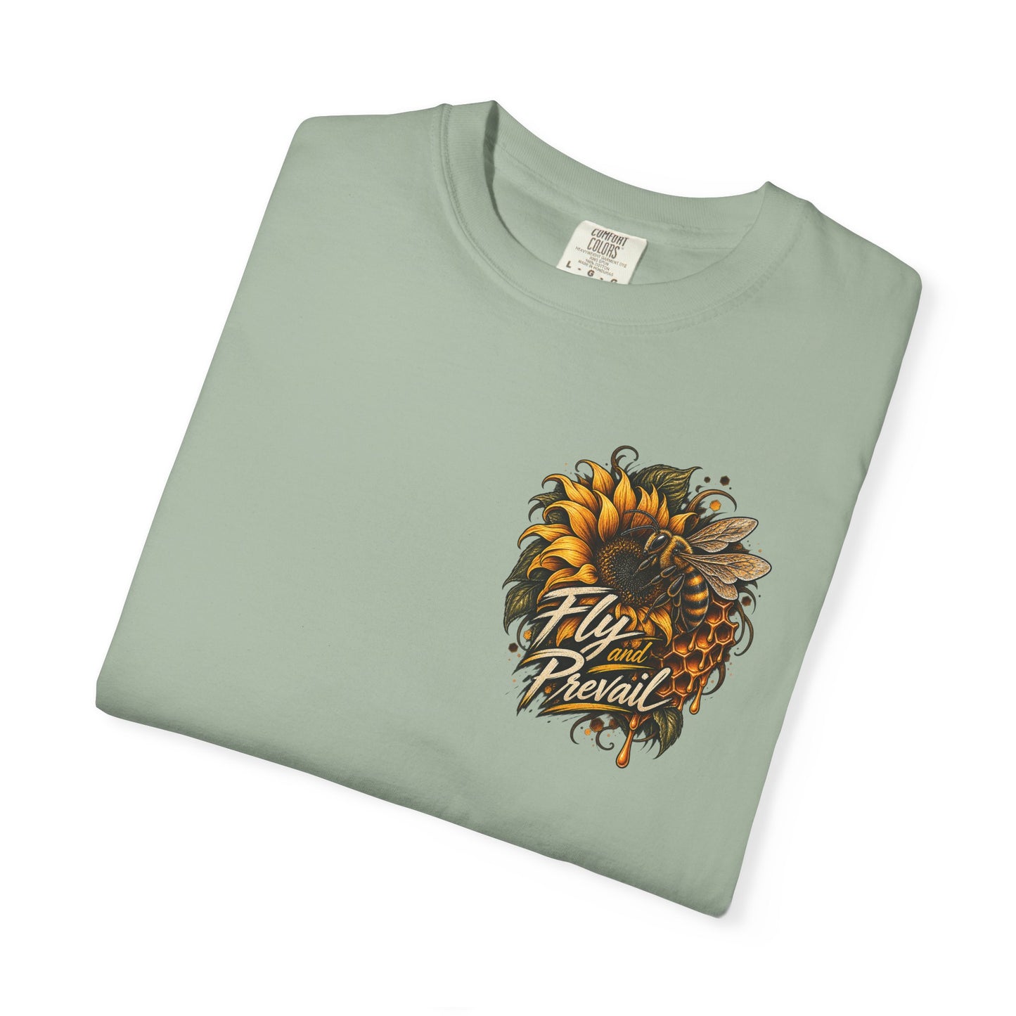 Fly and Prevail Graphic T-Shirt — Sunflower & Bee Illustration