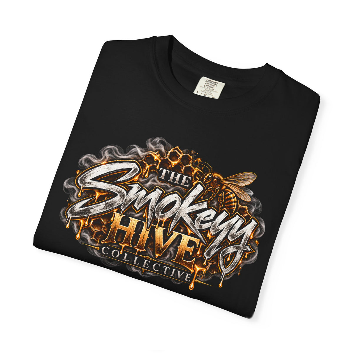 The Smokey's Hive Graphic T-Shirt Collab— Bee & Honeycomb Logo Tee