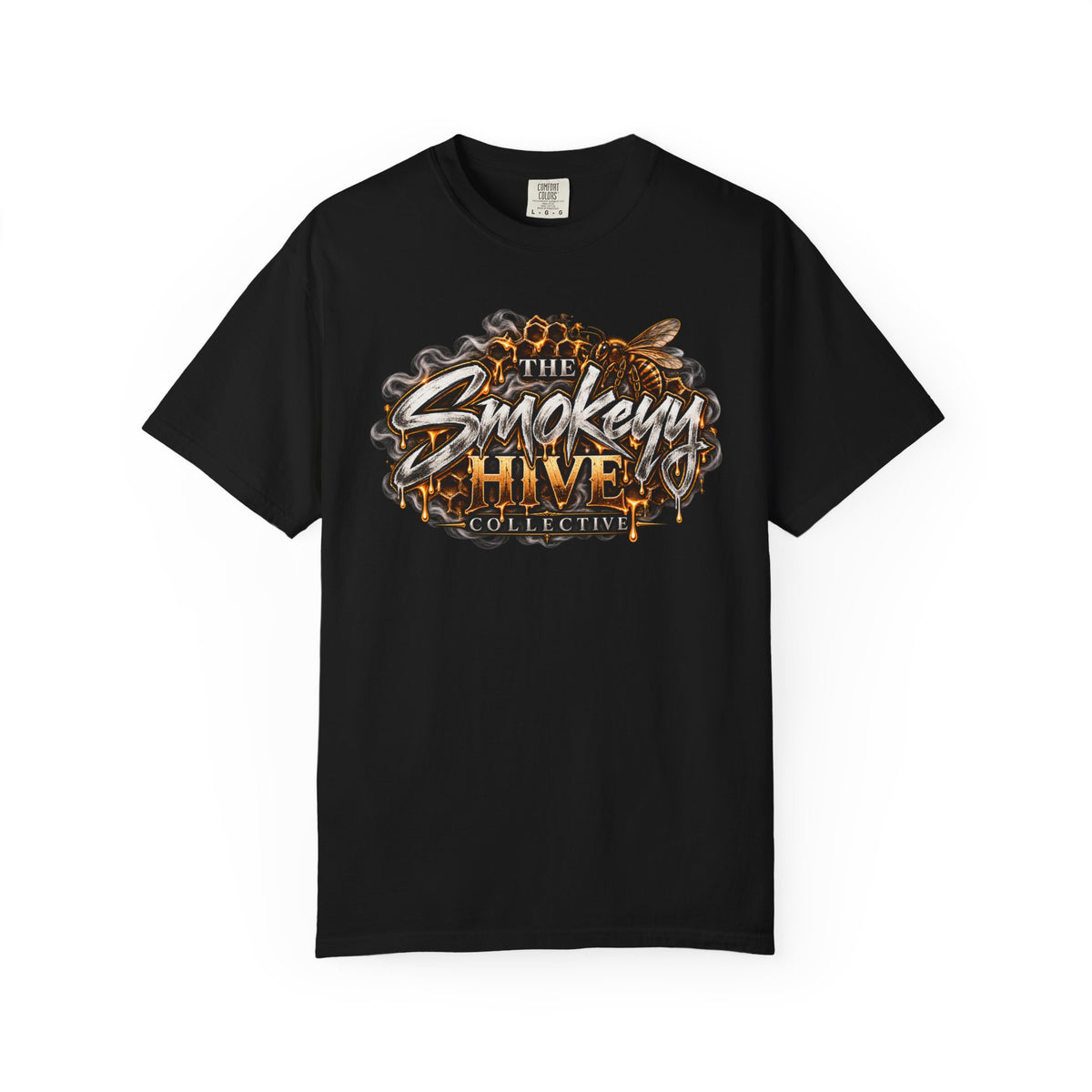 The Smokey's Hive Graphic T-Shirt Collab— Bee & Honeycomb Logo Tee