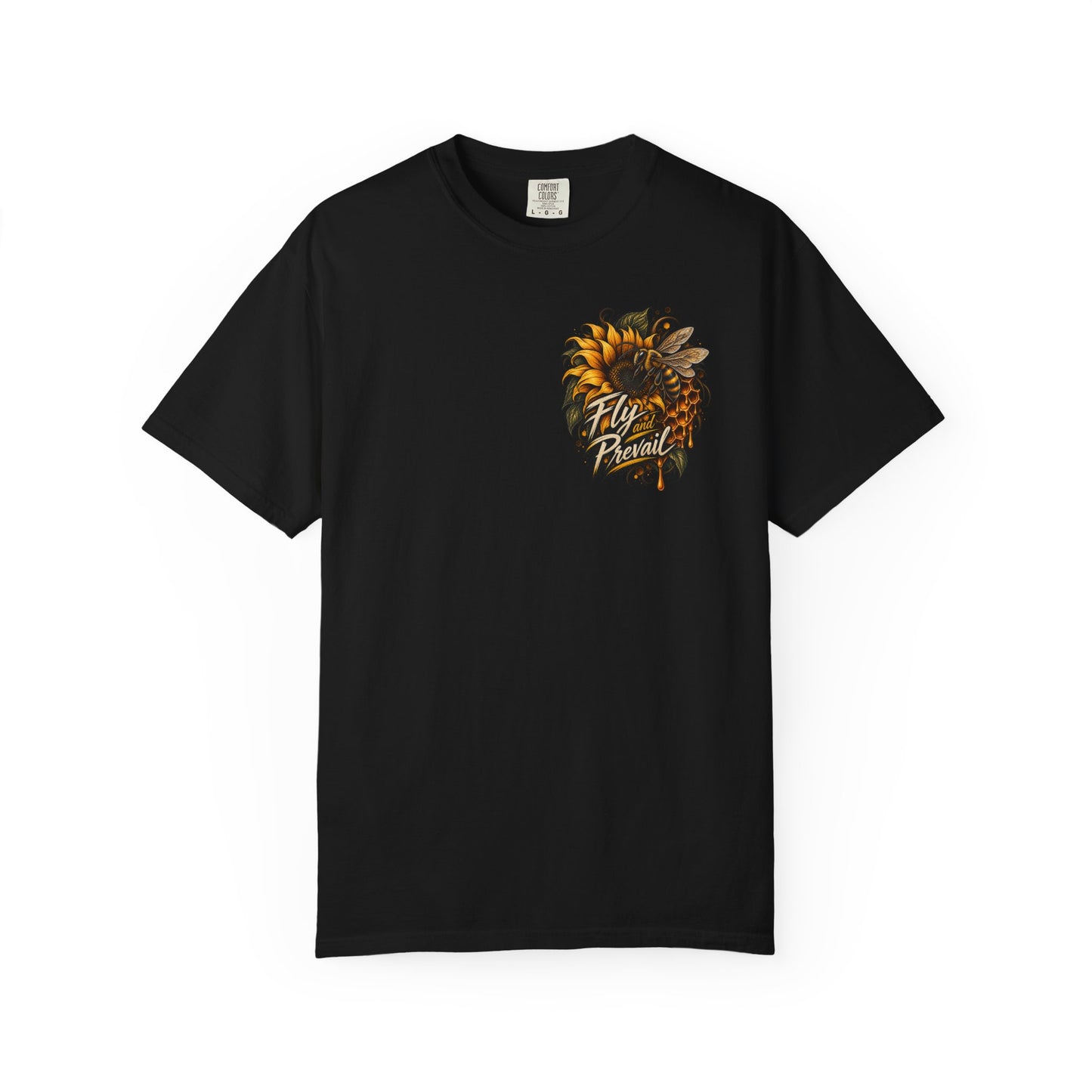 Fly and Prevail Graphic T-Shirt — Sunflower & Bee Illustration
