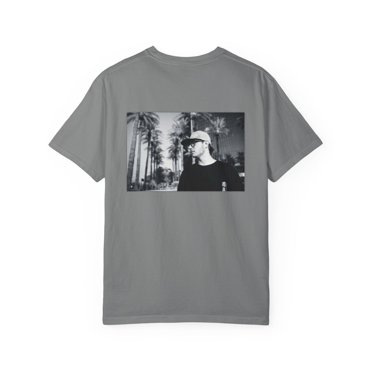 Graphic T‑Shirt — Black & White Palm Photo Tee