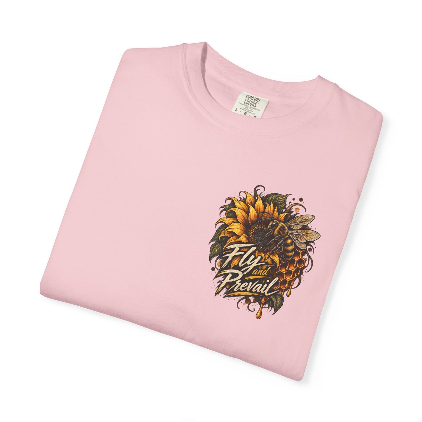 Fly and Prevail Graphic T-Shirt — Sunflower & Bee Illustration