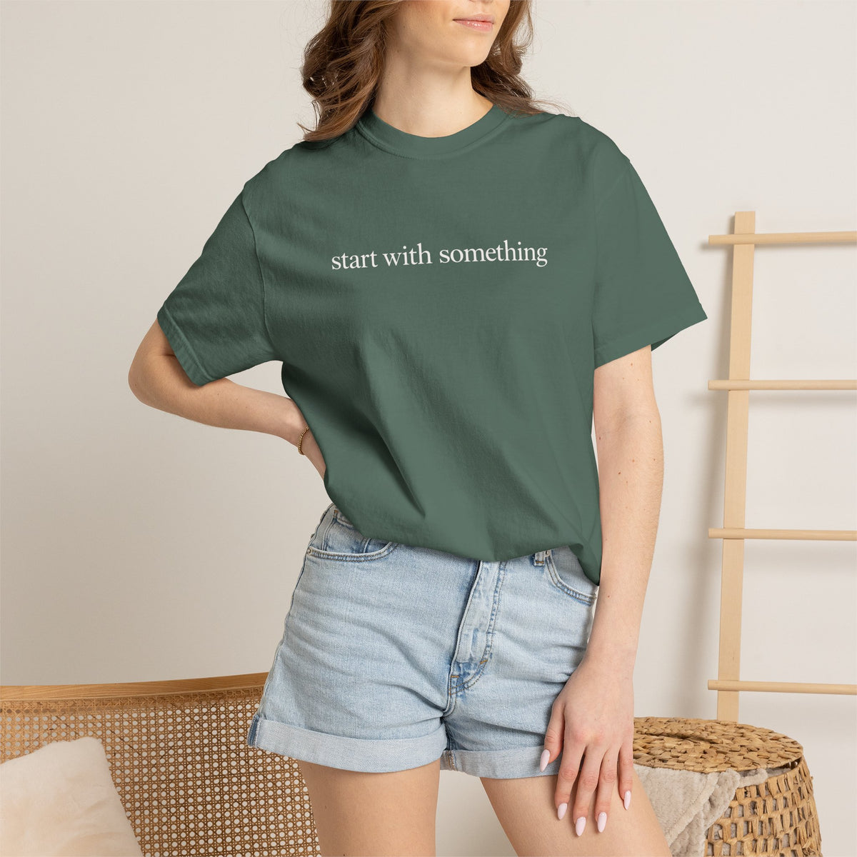 Start With Something T-Shirt — Inspirational 'The Struggle...developing the strength' Garment-Dyed Tee