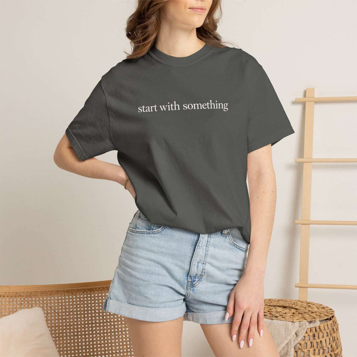 Start With Something T-Shirt — Inspirational 'The Struggle...developing the strength' Garment-Dyed Tee