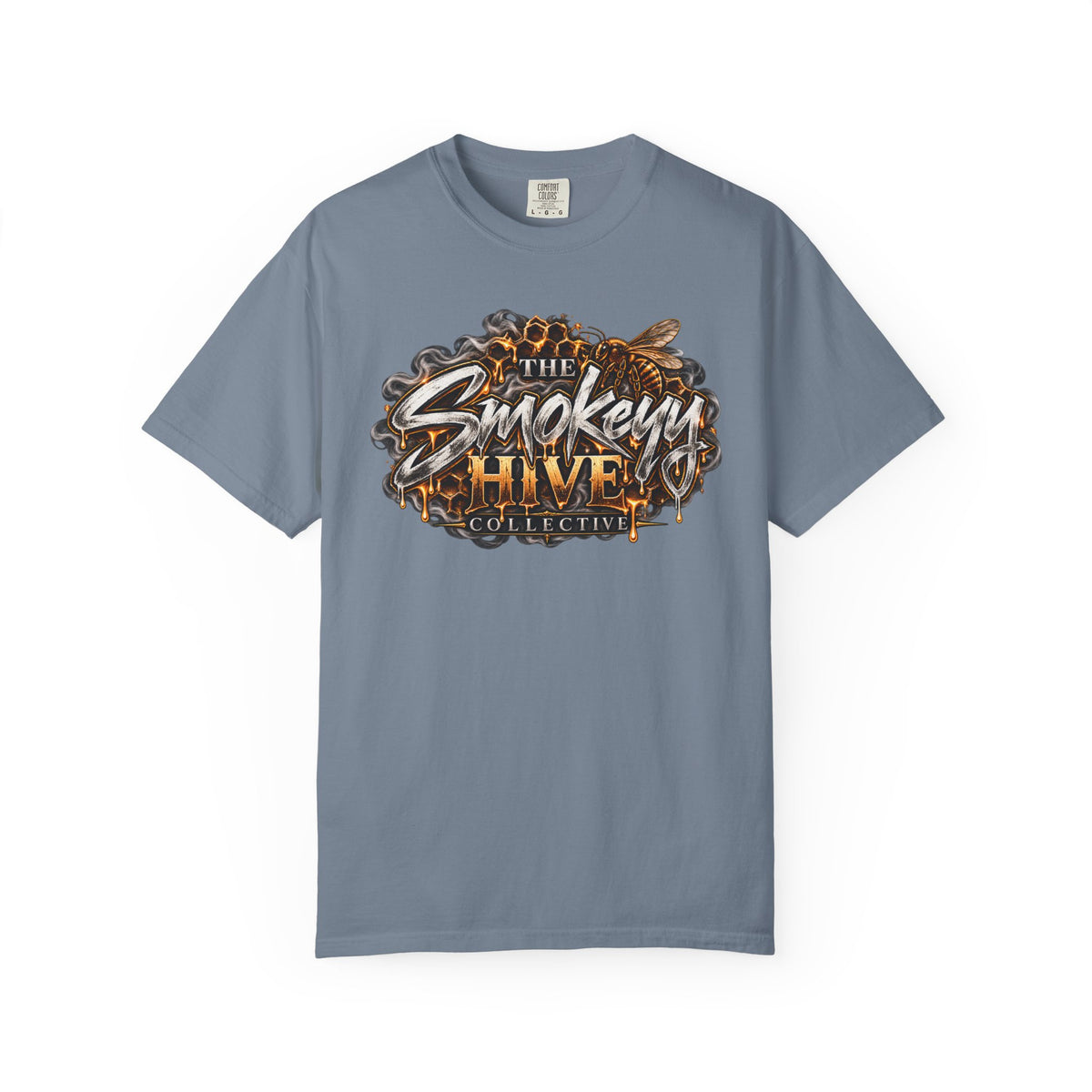 The Smokey's Hive Graphic T-Shirt Collab— Bee & Honeycomb Logo Tee