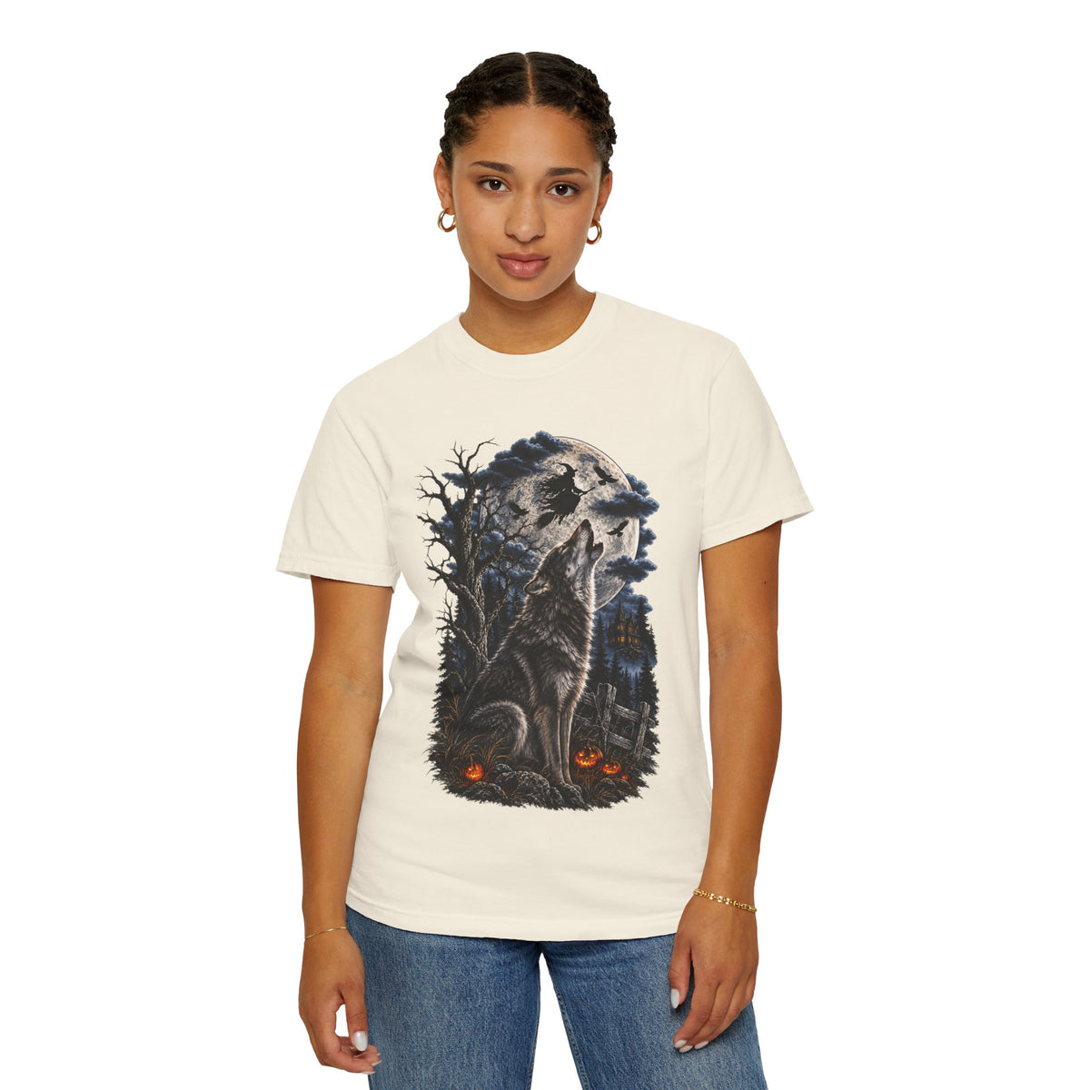 Wolf Spirit T-Shirt — Haunted Forest Night Design