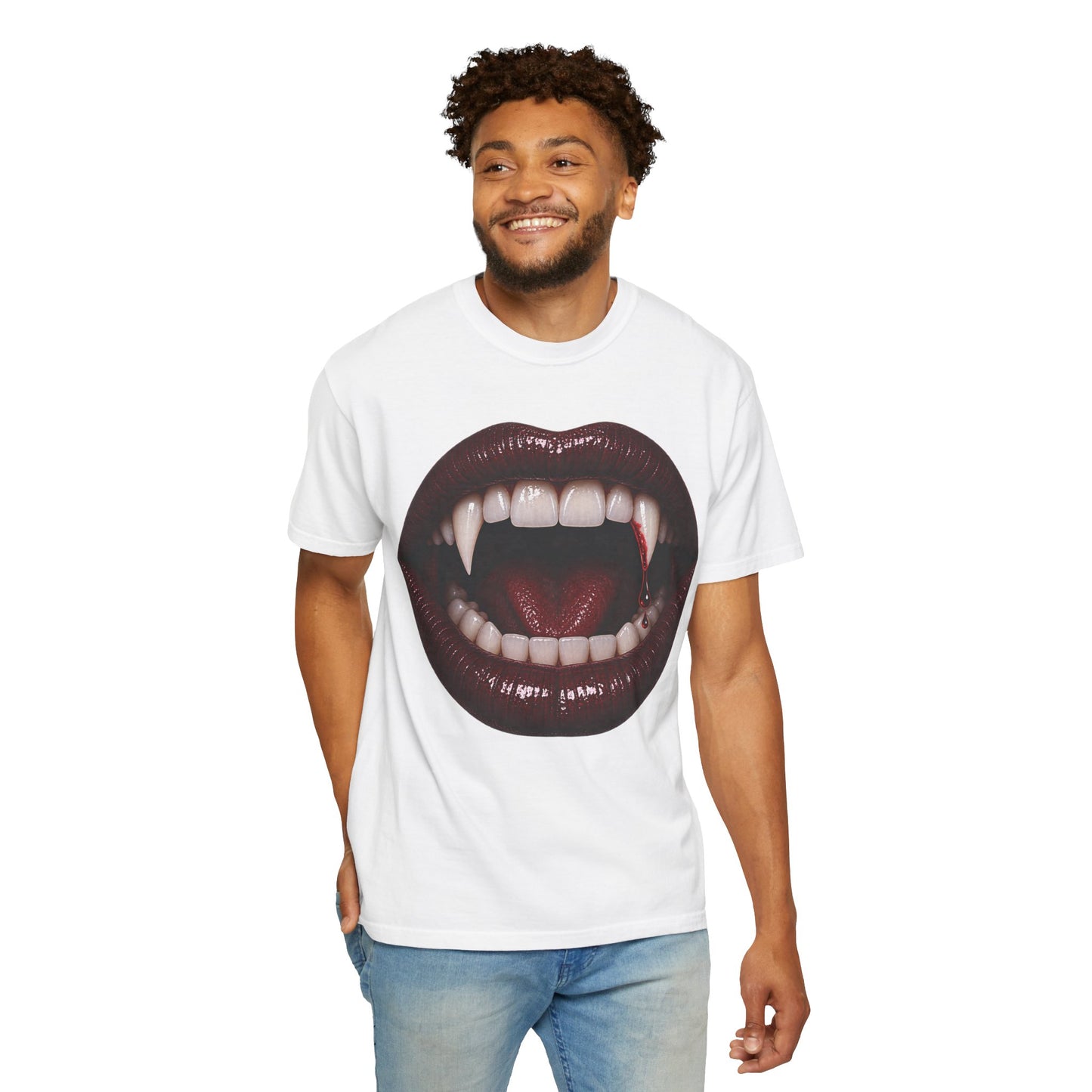 Vampire Fangs Graphic T-Shirt — Gothic Vampire Mouth Tee