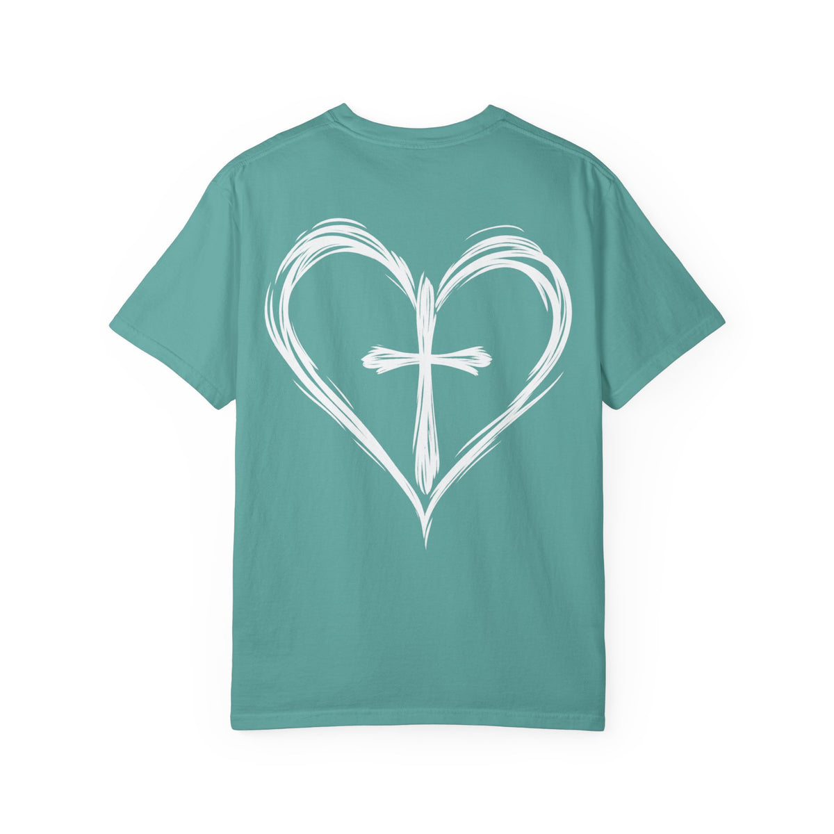 Cross Heart T-Shirt — Brushstroke Cross Graphic Christian Tee