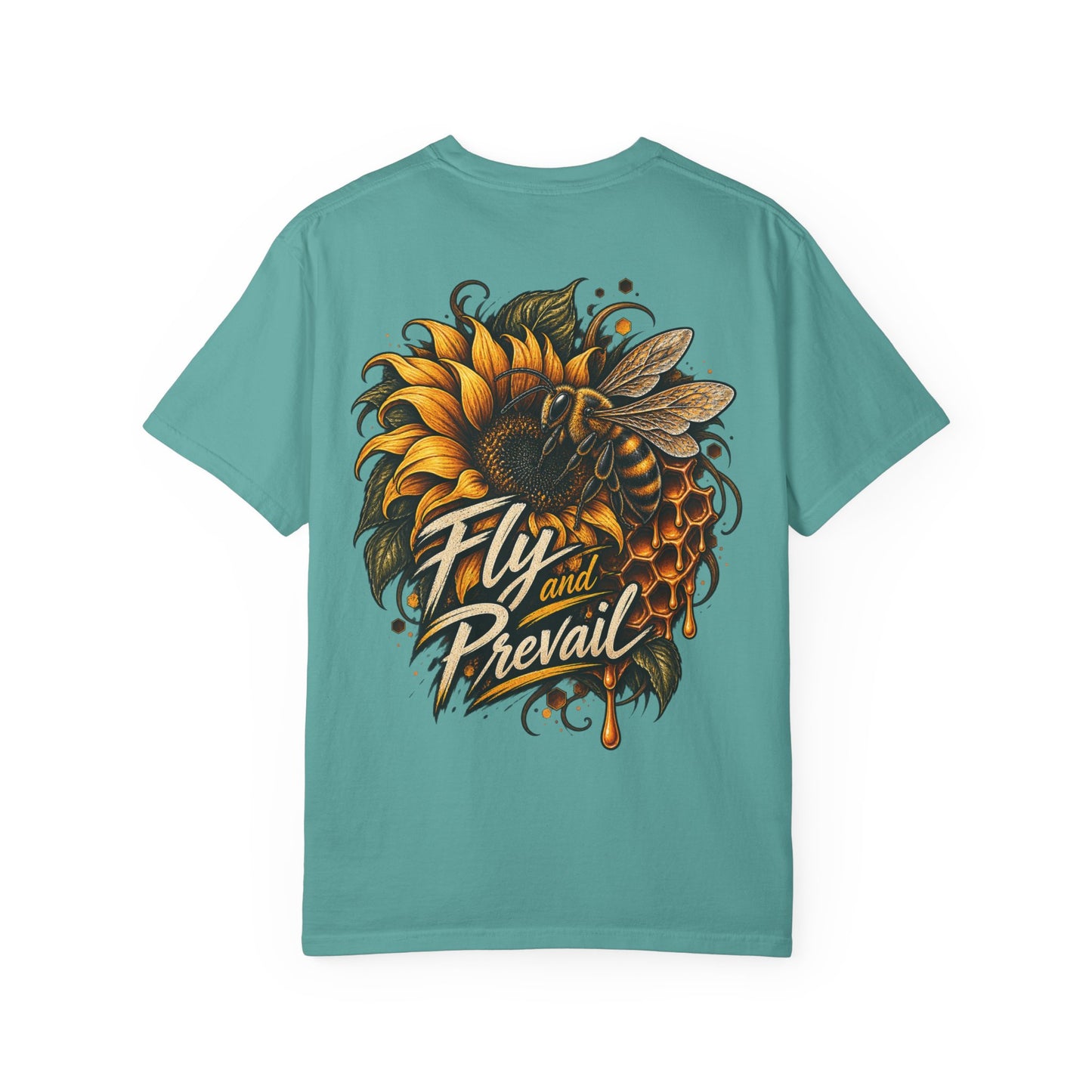 Fly and Prevail Graphic T-Shirt — Sunflower & Bee Illustration