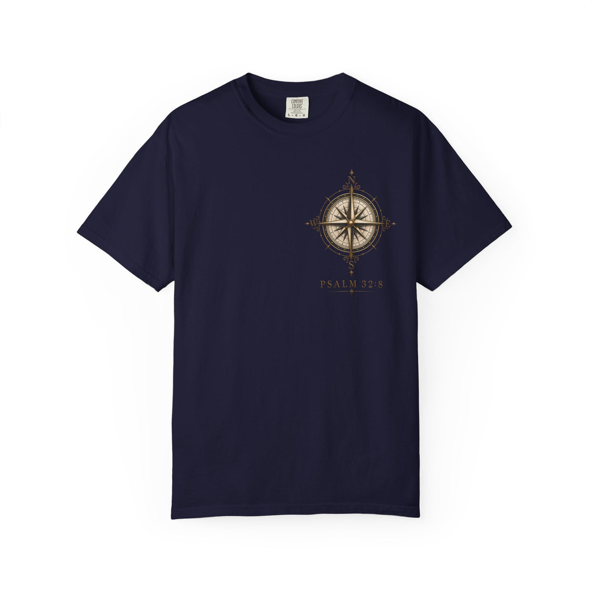 Psalm 23 Compass T-Shirt — "He Will Show The Way" Scenic Graphic Tee