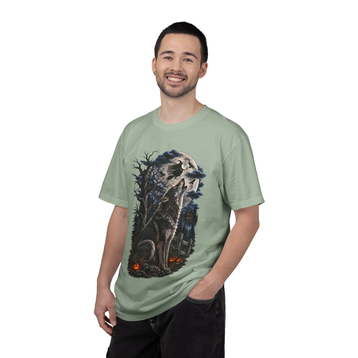 Wolf Spirit T-Shirt — Haunted Forest Night Design