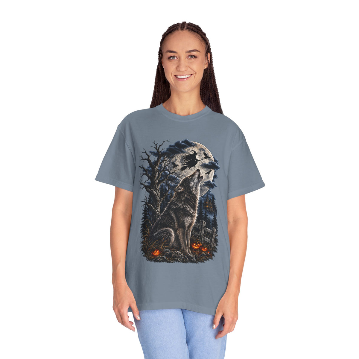 Wolf Spirit T-Shirt — Haunted Forest Night Design