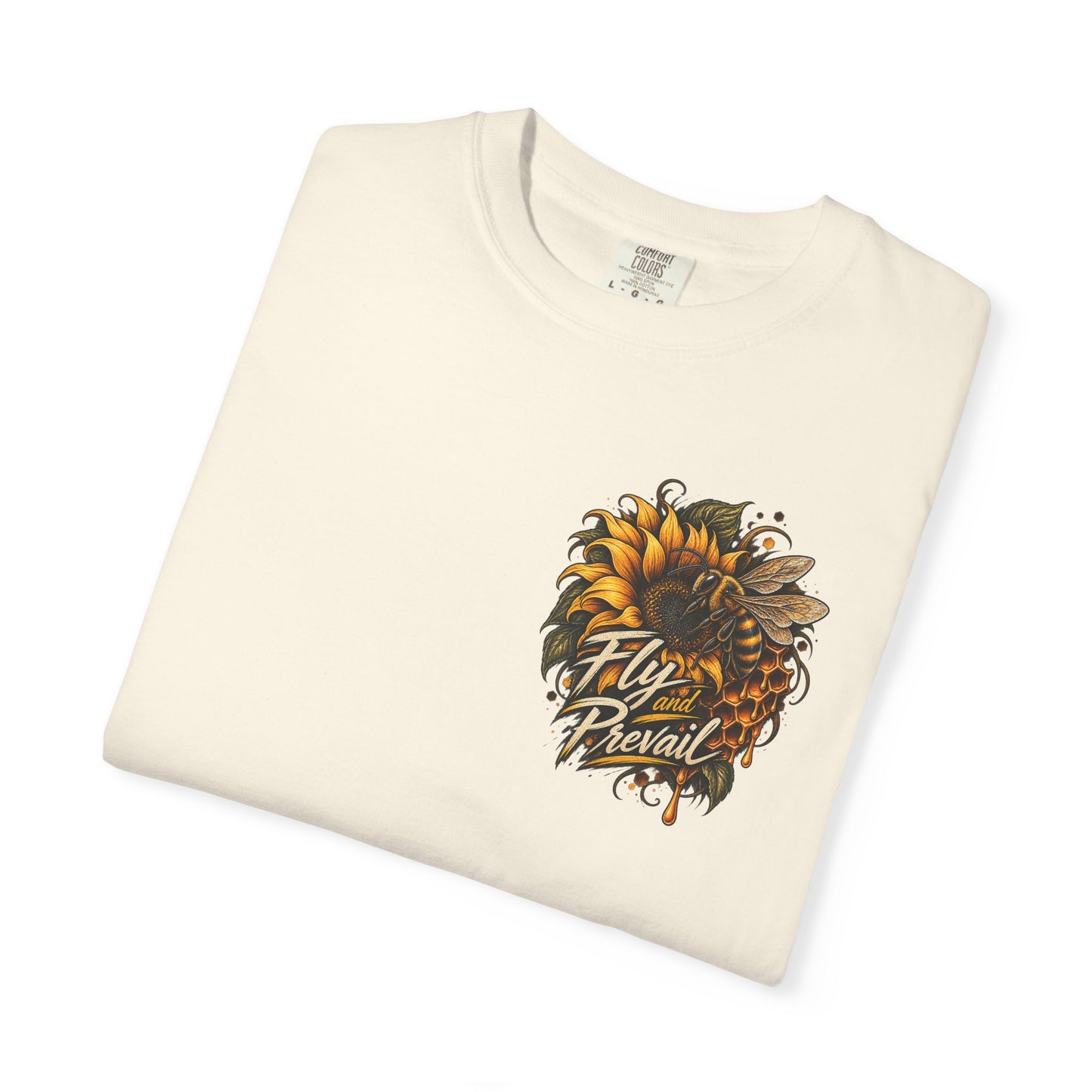 Fly and Prevail Graphic T-Shirt — Sunflower & Bee Illustration