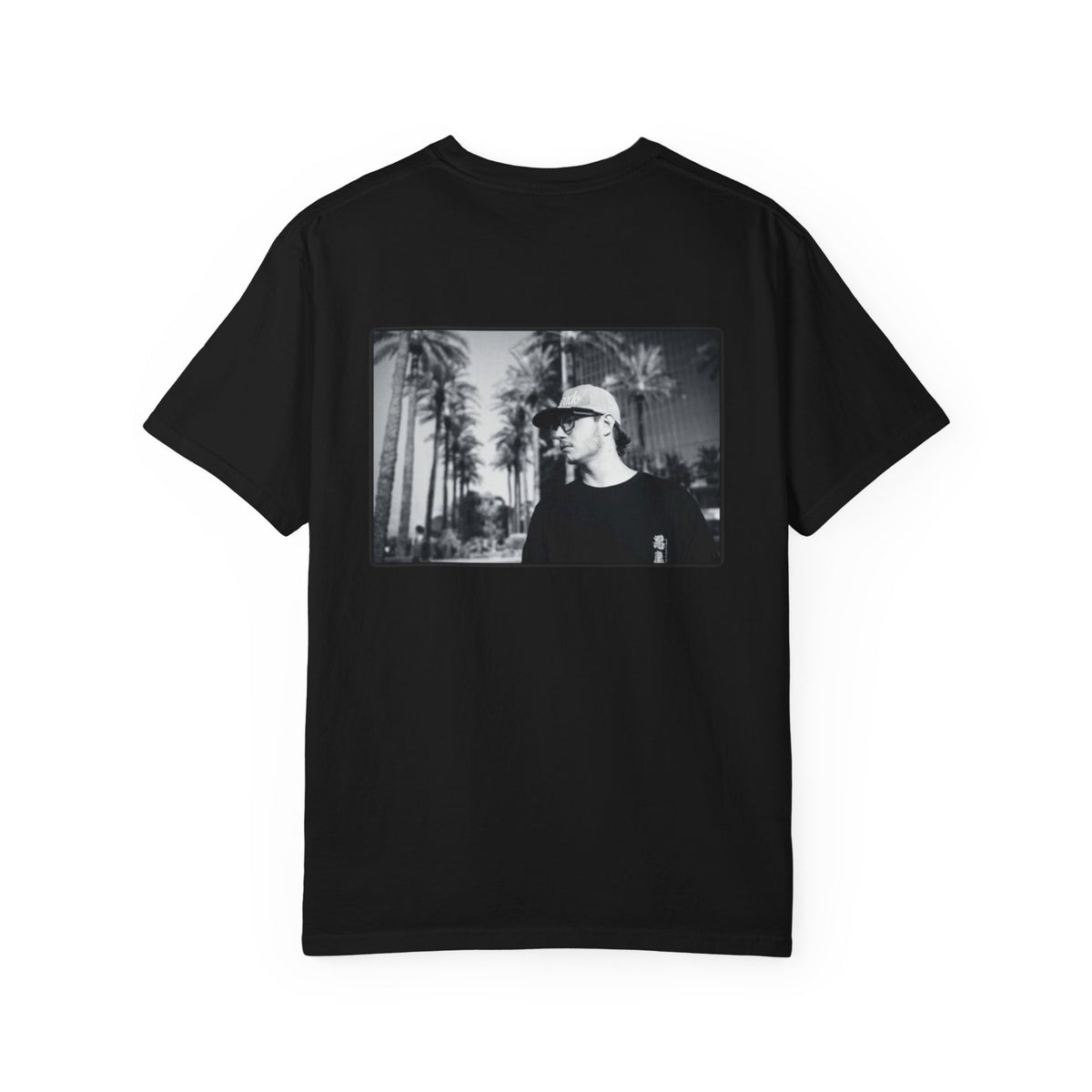 Graphic T‑Shirt — Black & White Palm Photo Tee