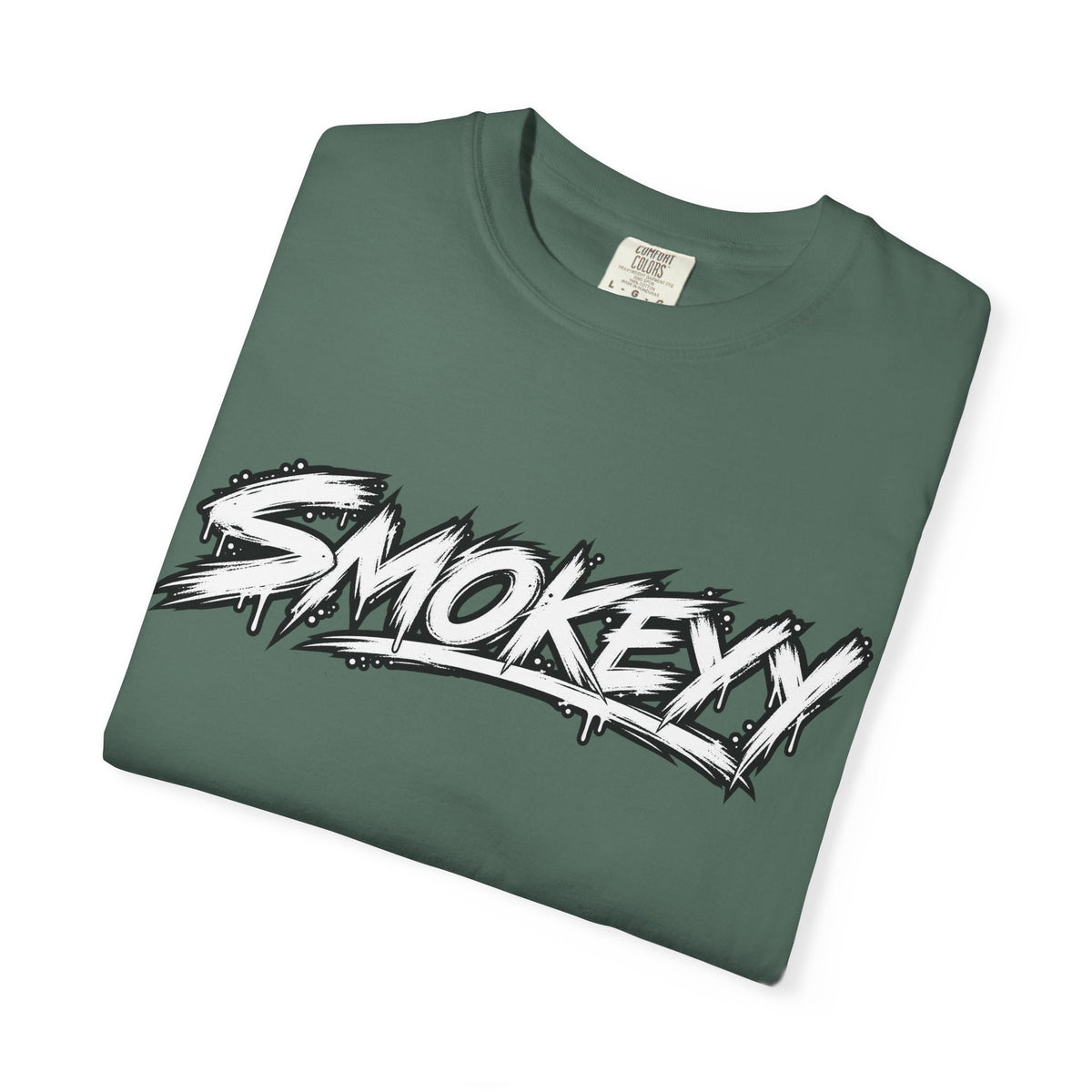 Graphic T-Shirt — "Smokeyy" with Back Text: "I Buried My Silence, My Voice Lined to Tell the Story" Inspiring Graphic