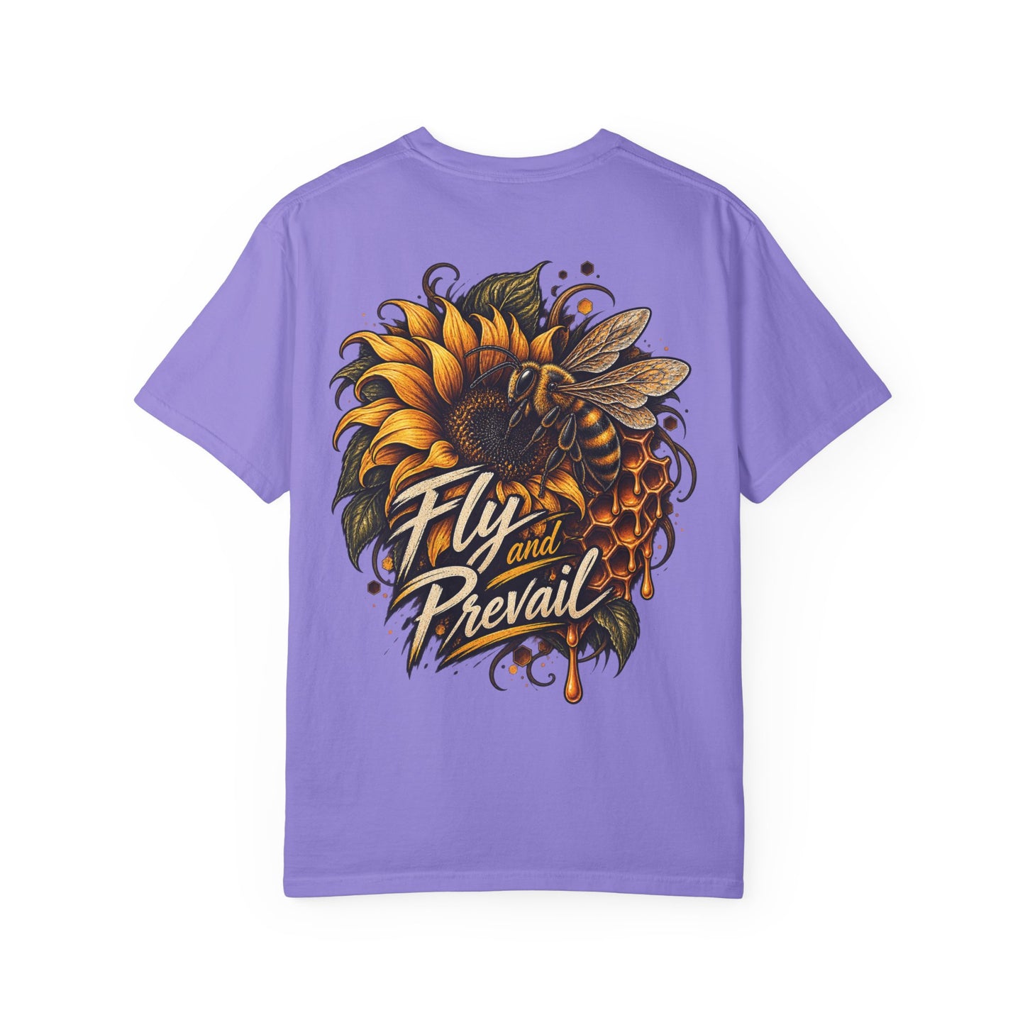 Fly and Prevail Graphic T-Shirt — Sunflower & Bee Illustration