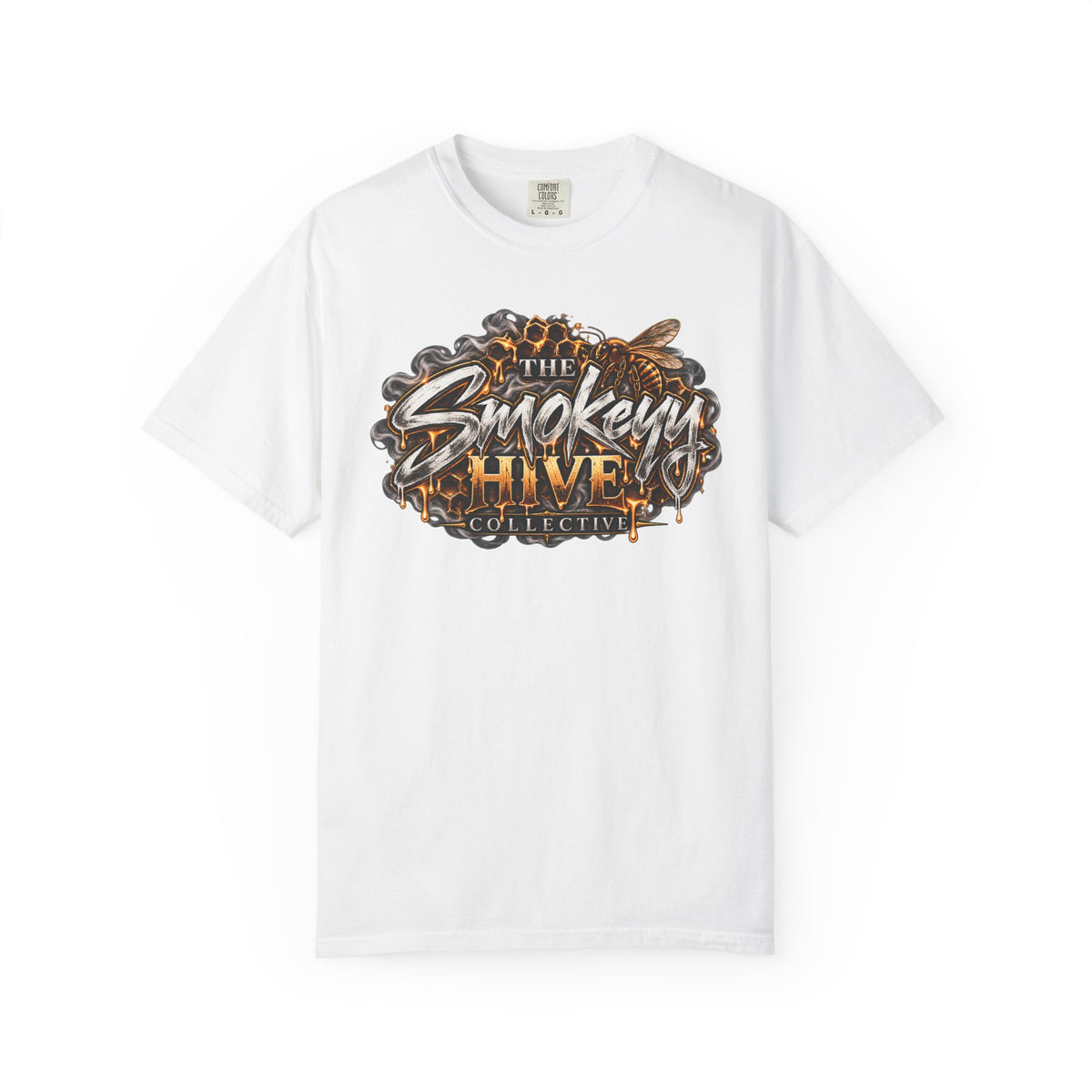 The Smokey's Hive Graphic T-Shirt Collab— Bee & Honeycomb Logo Tee