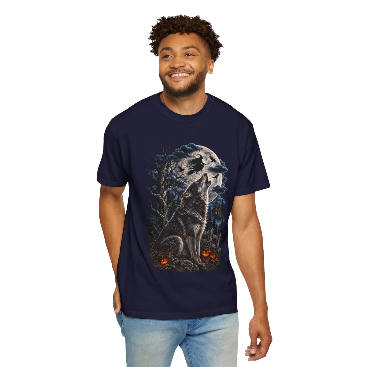 Wolf Spirit T-Shirt — Haunted Forest Night Design