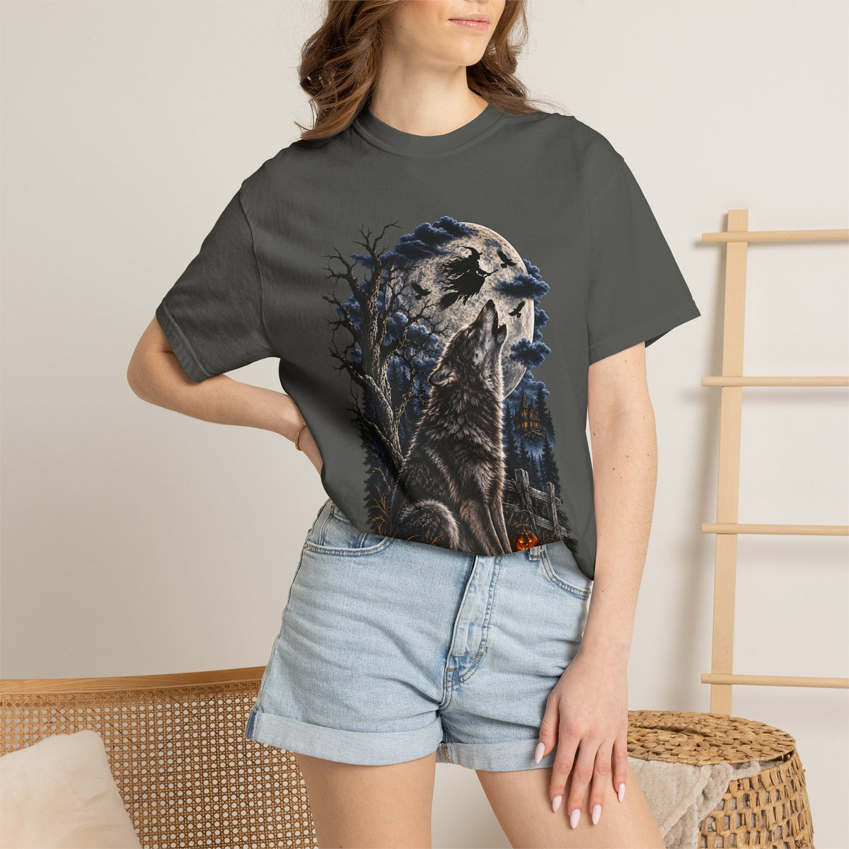 Wolf Spirit T-Shirt — Haunted Forest Night Design