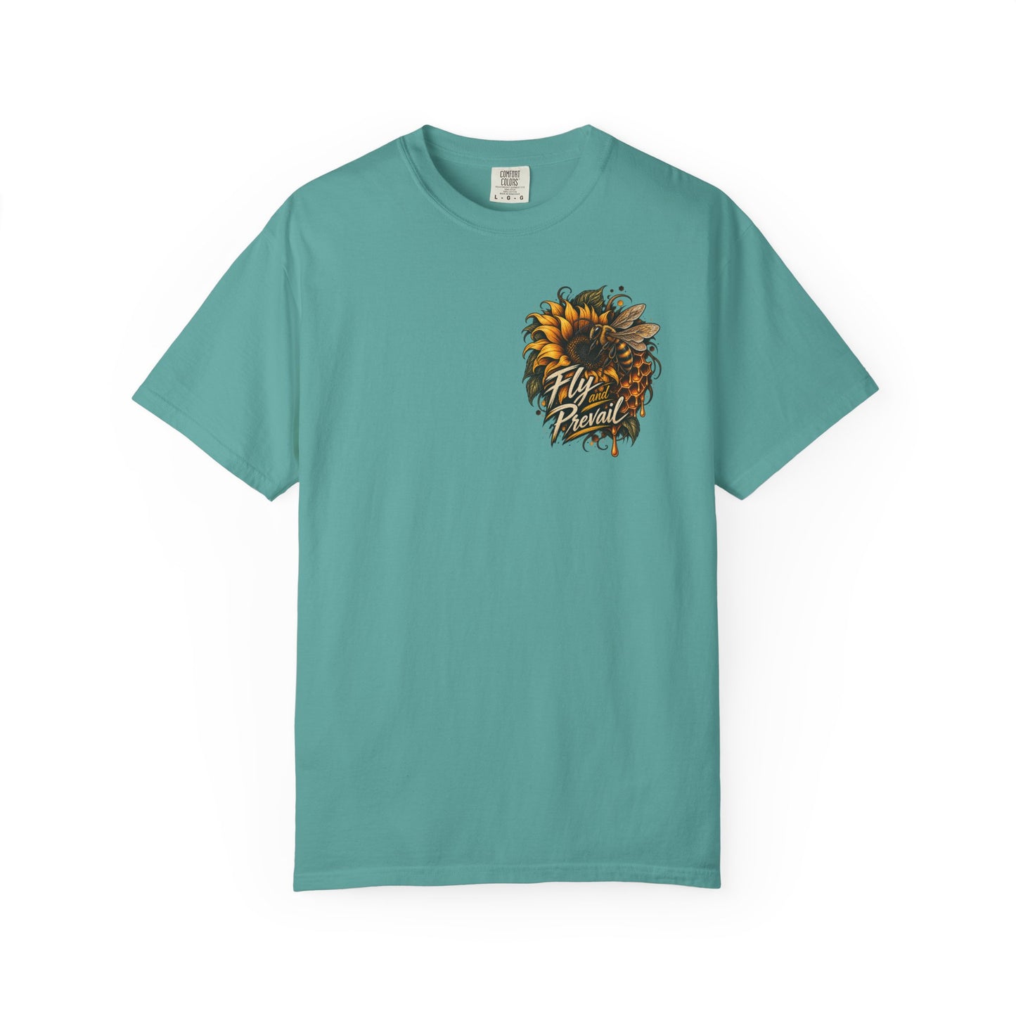 Fly and Prevail Graphic T-Shirt — Sunflower & Bee Illustration