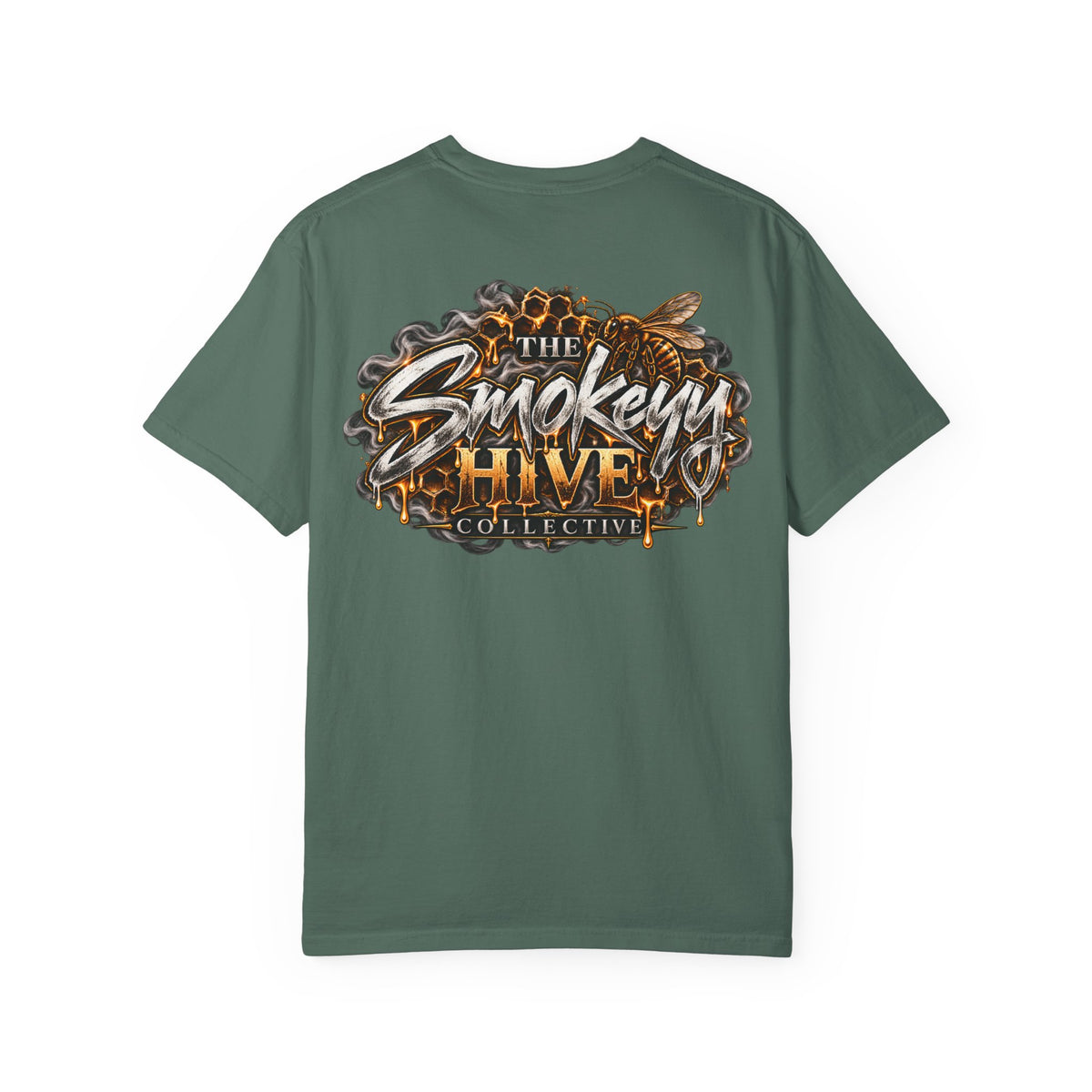 The Smokey's Hive Graphic T-Shirt Collab— Bee & Honeycomb Logo Tee
