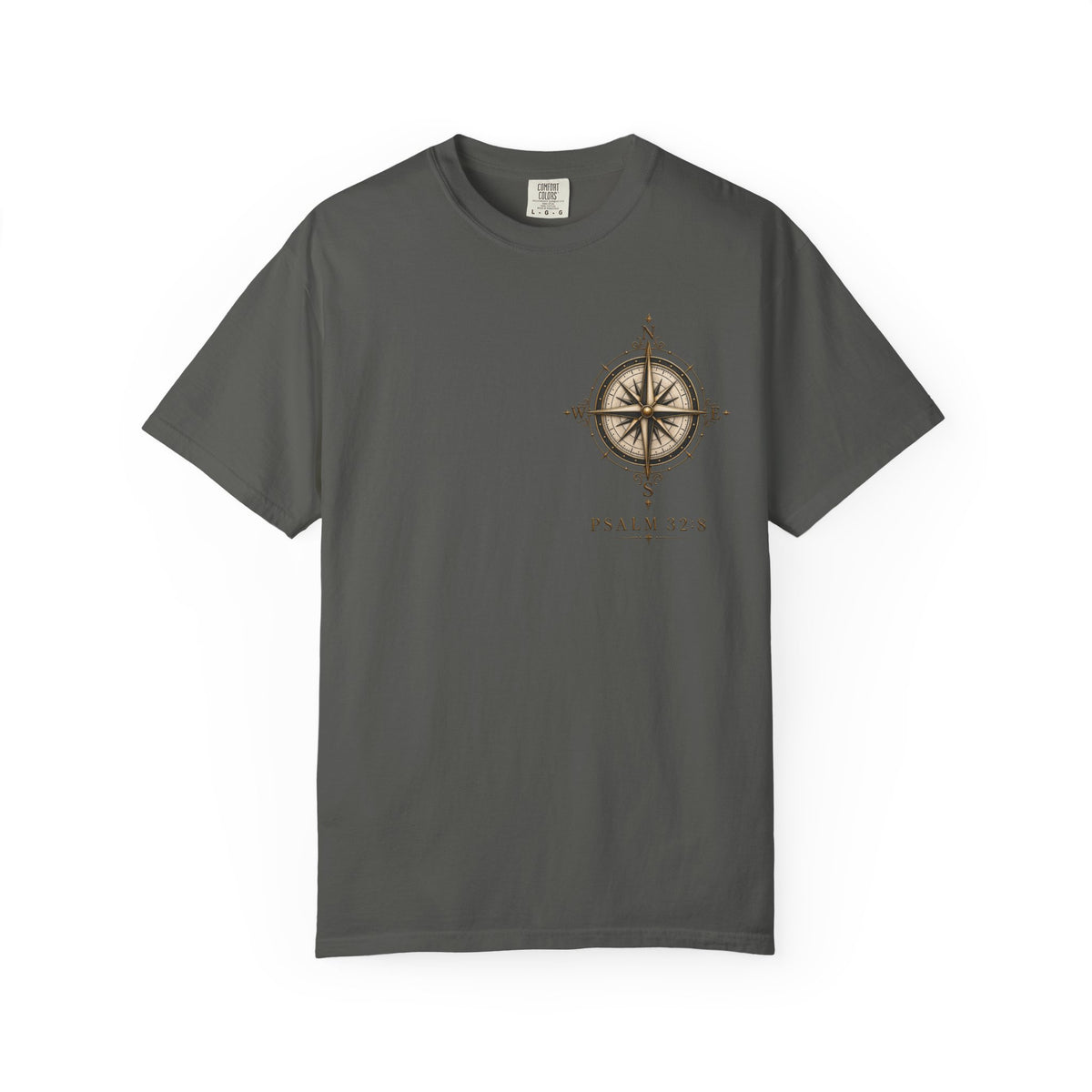 Psalm 23 Compass T-Shirt — "He Will Show The Way" Scenic Graphic Tee