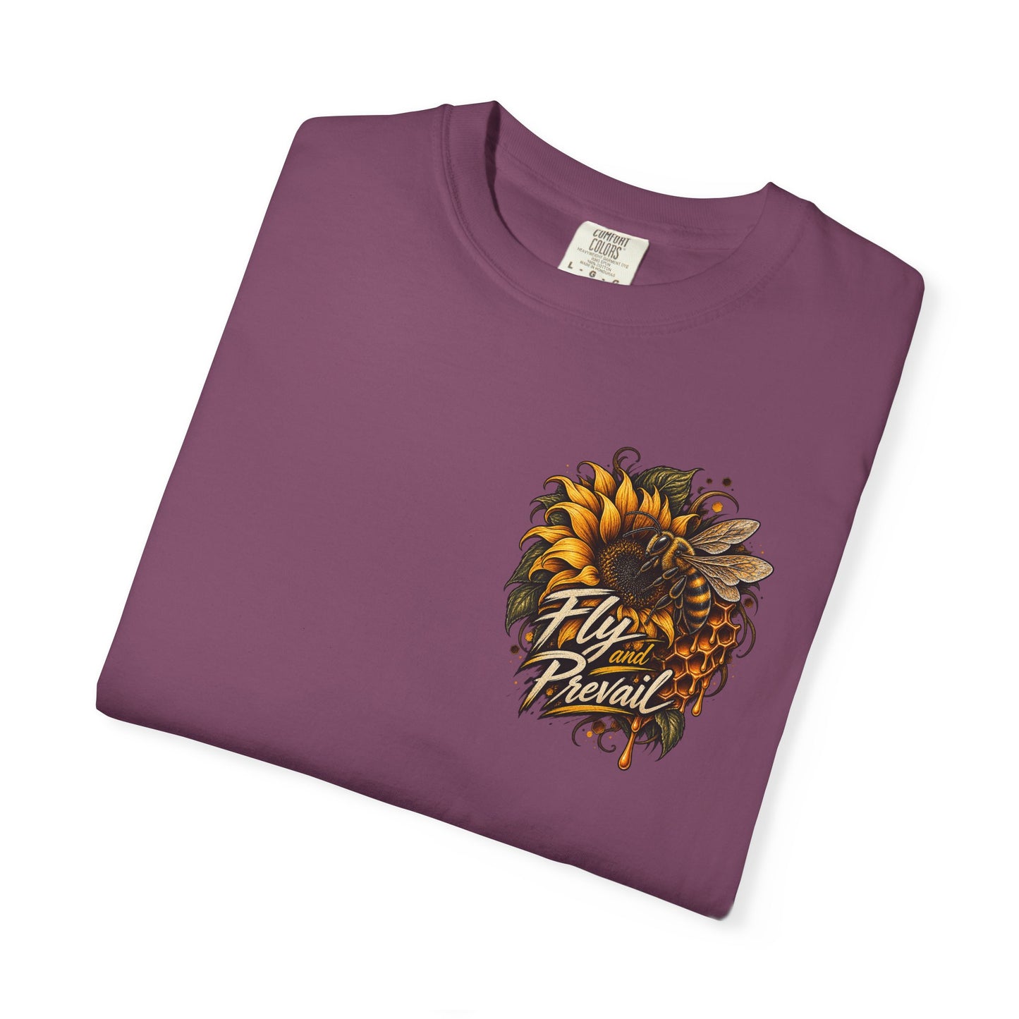Fly and Prevail Graphic T-Shirt — Sunflower & Bee Illustration