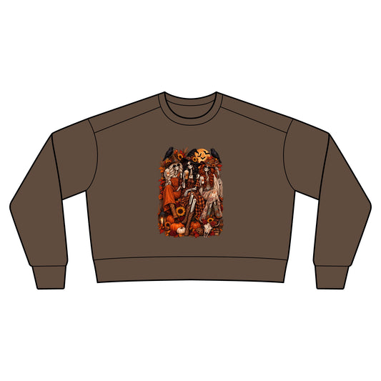 Vintage Halloween Skeletons Witches and Pumpkins Sweatshirt | Crewneck