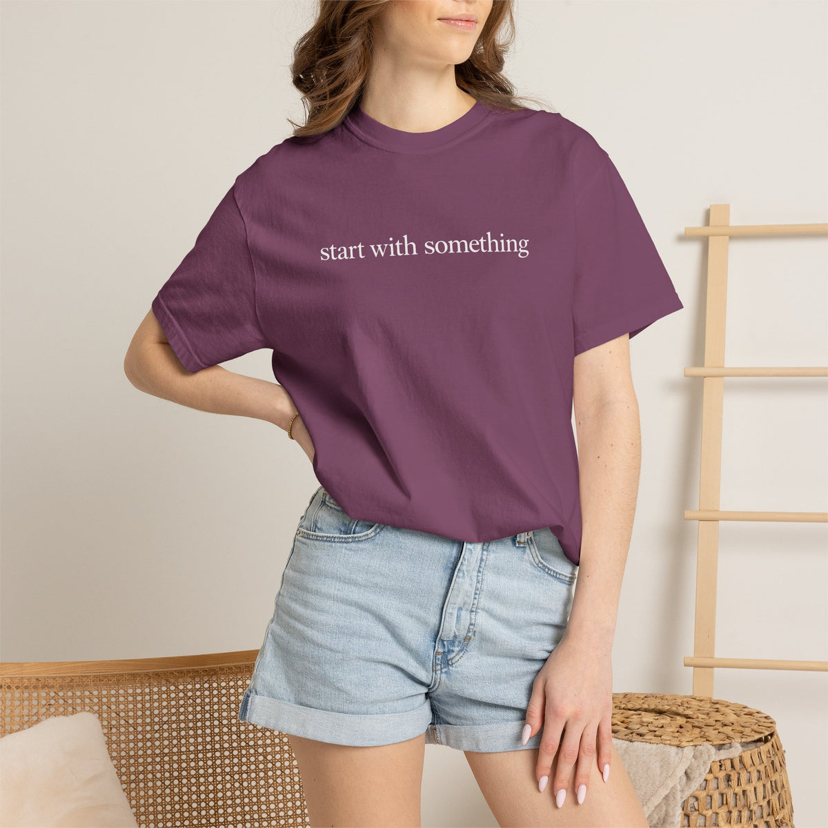 Start With Something T-Shirt — Inspirational 'The Struggle...developing the strength' Garment-Dyed Tee