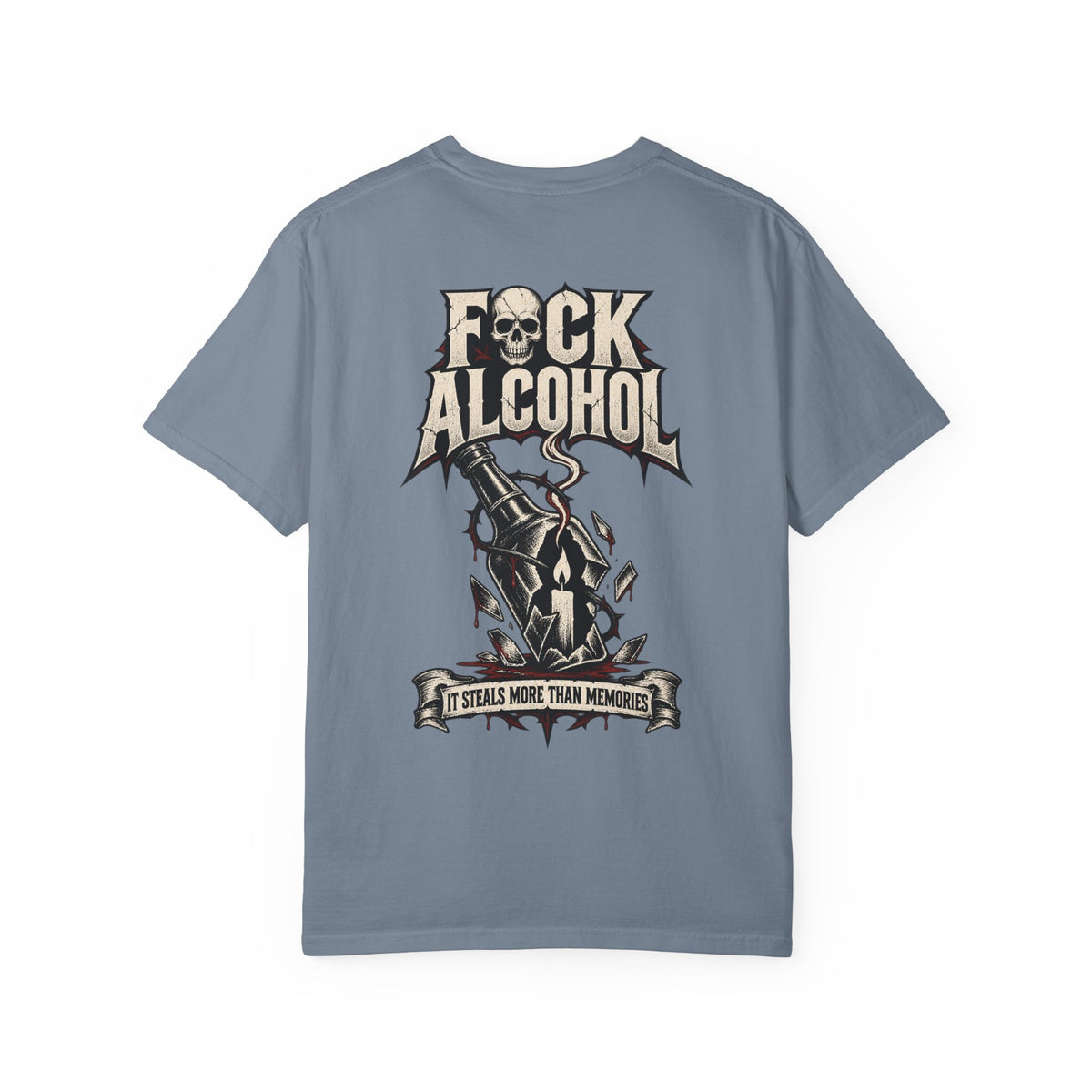 F*ck Alcohol graphic T-Shirt | Broken Bottle illustration