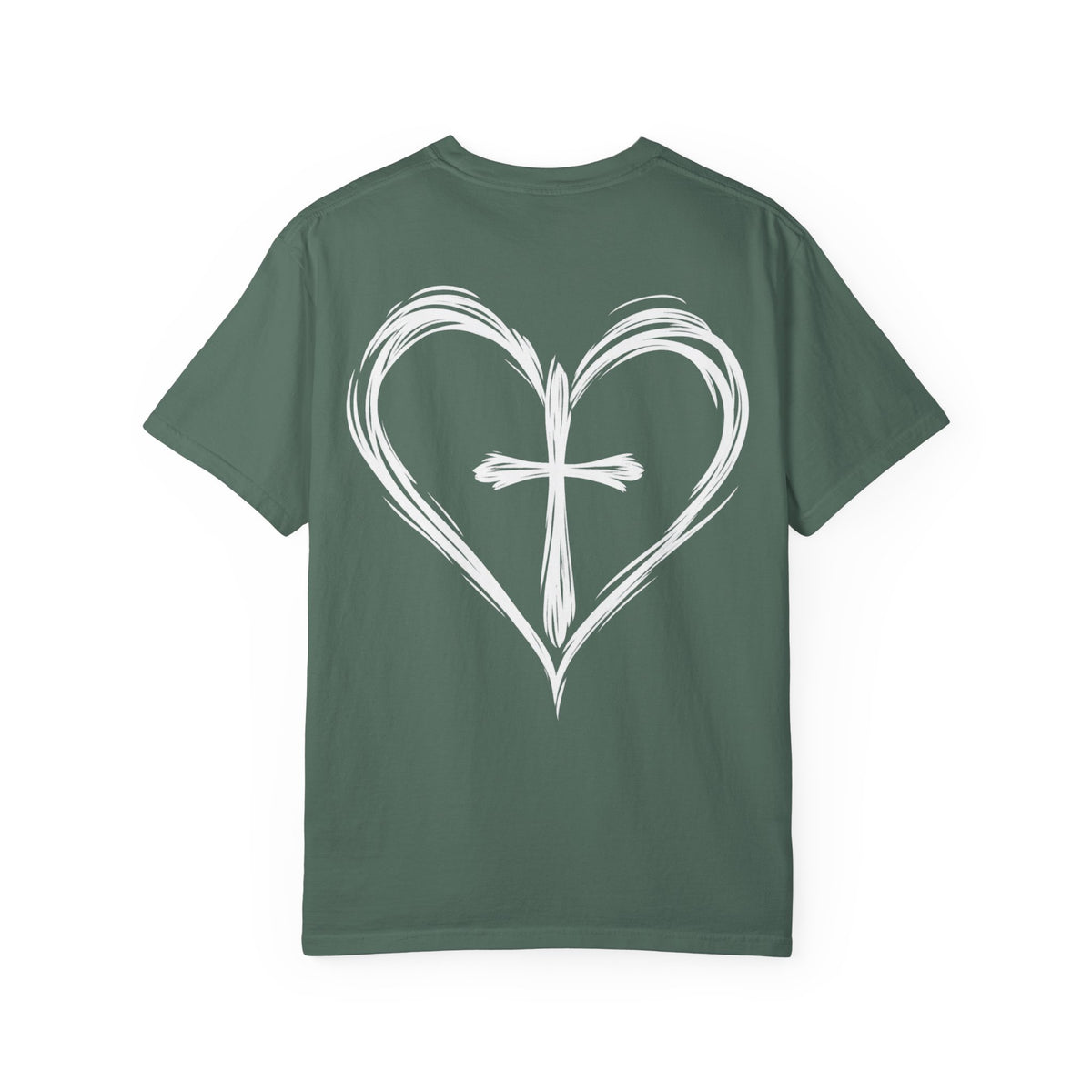 Cross Heart T-Shirt — Brushstroke Cross Graphic Christian Tee