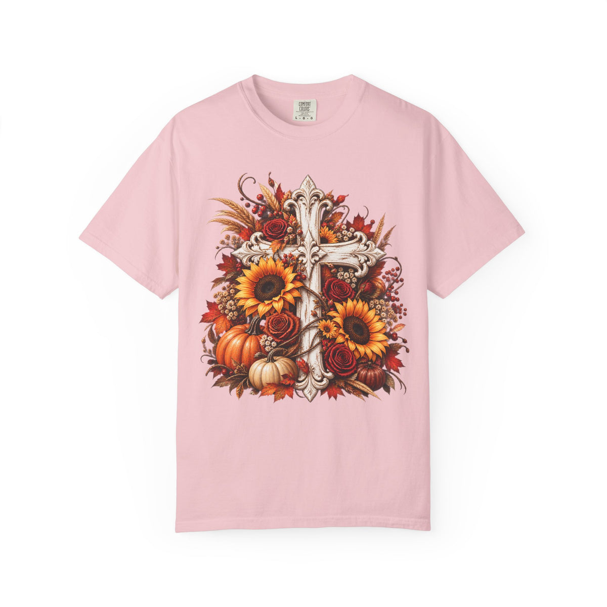 Autumn Harvest Cross and Sunflower T-Shirt