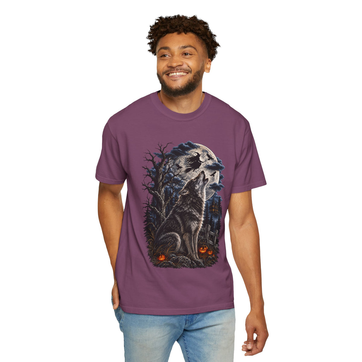 Wolf Spirit T-Shirt — Haunted Forest Night Design