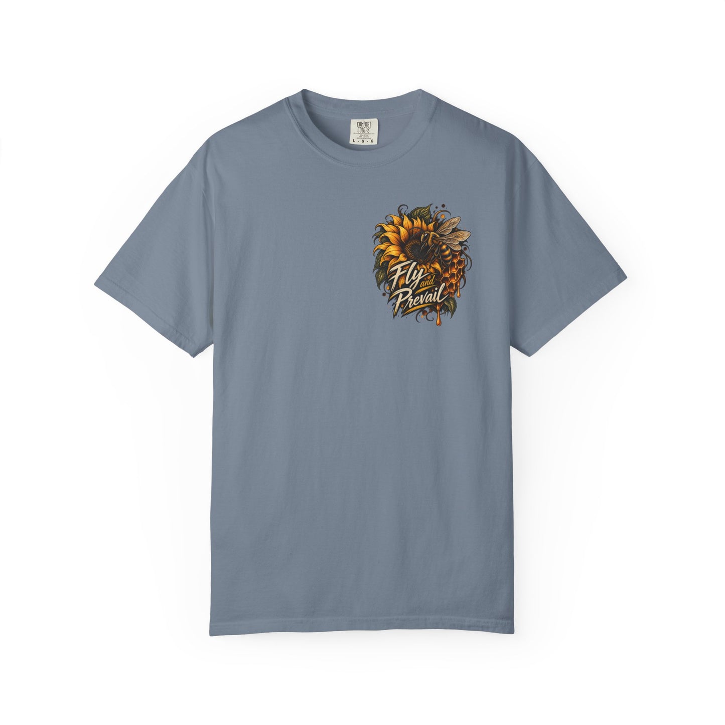 Fly and Prevail Graphic T-Shirt — Sunflower & Bee Illustration