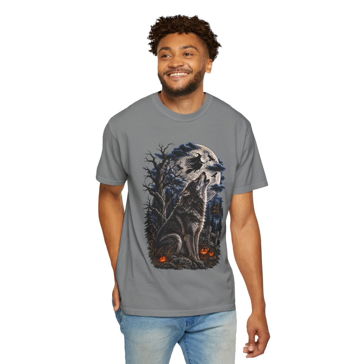 Wolf Spirit T-Shirt — Haunted Forest Night Design