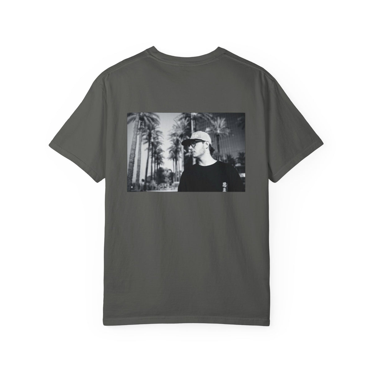 Graphic T‑Shirt — Black & White Palm Photo Tee