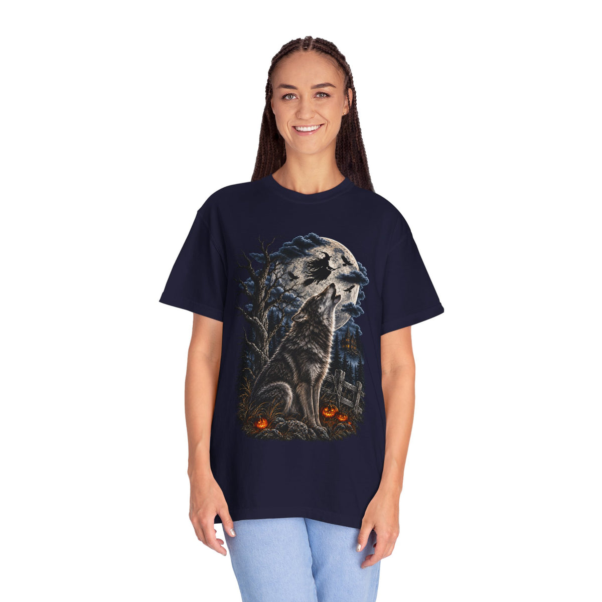 Wolf Spirit T-Shirt — Haunted Forest Night Design
