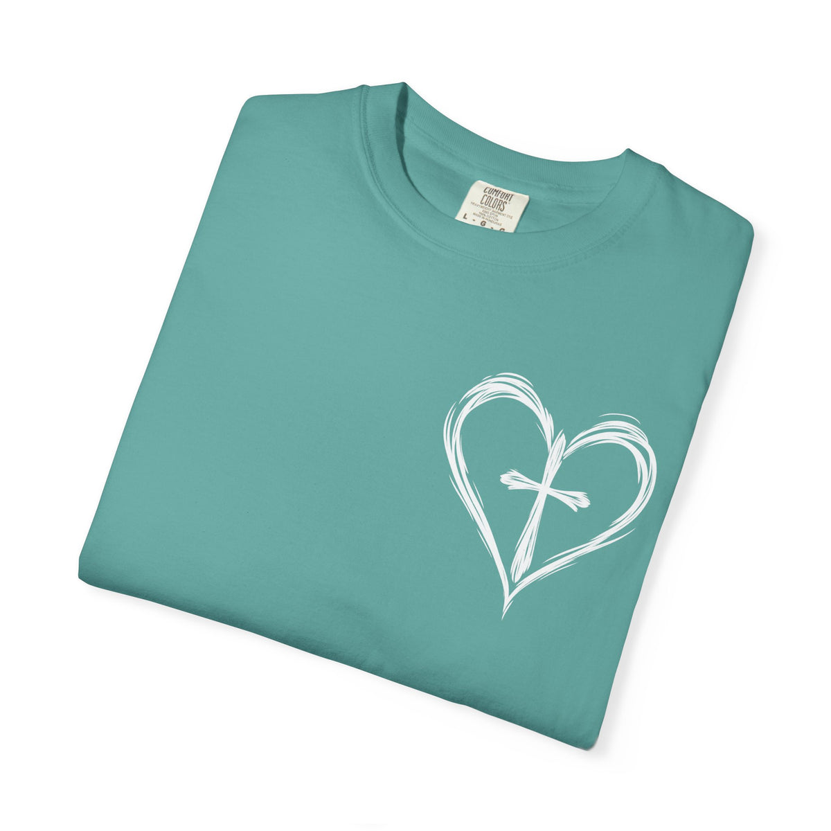 Cross Heart T-Shirt — Brushstroke Cross Graphic Christian Tee