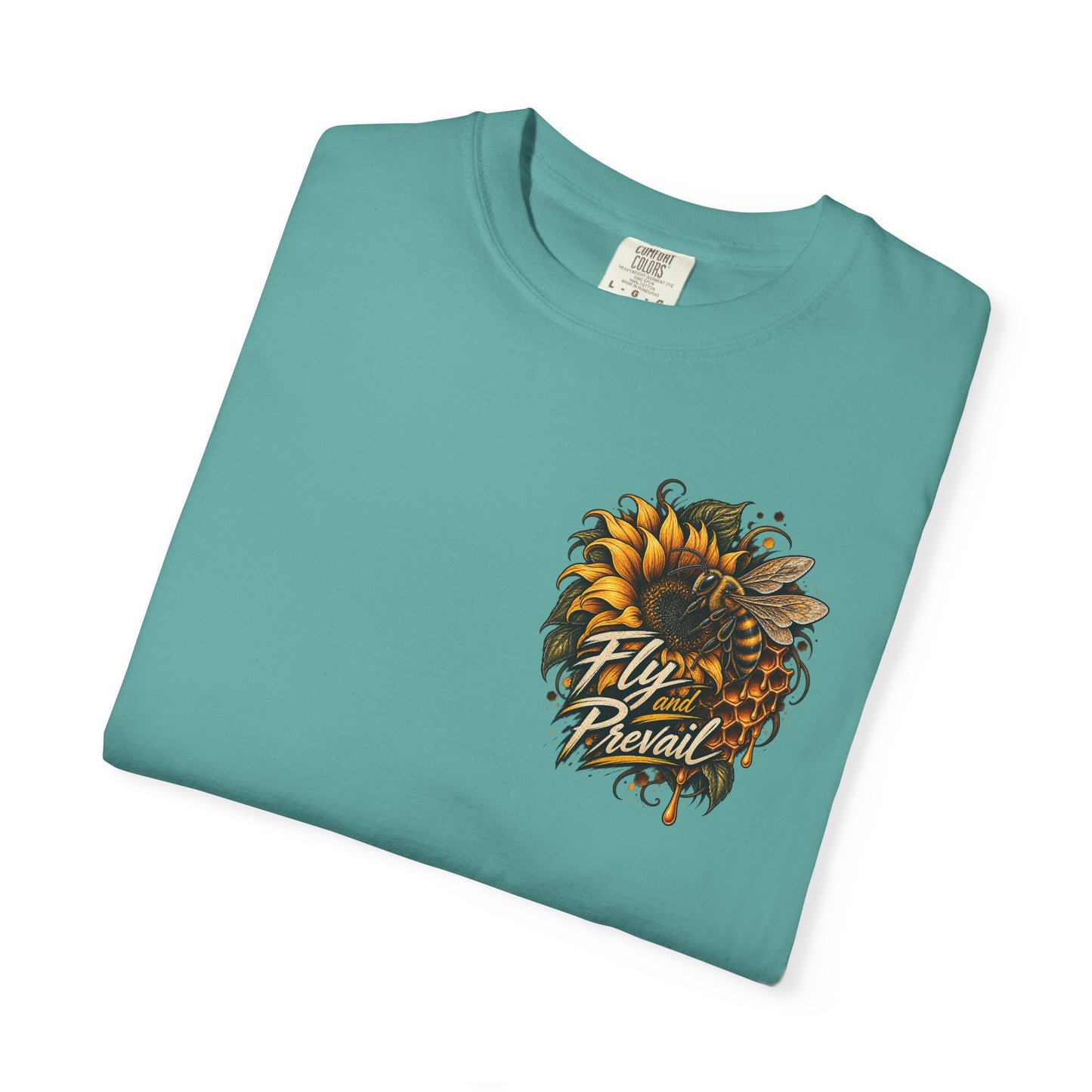 Fly and Prevail Graphic T-Shirt — Sunflower & Bee Illustration