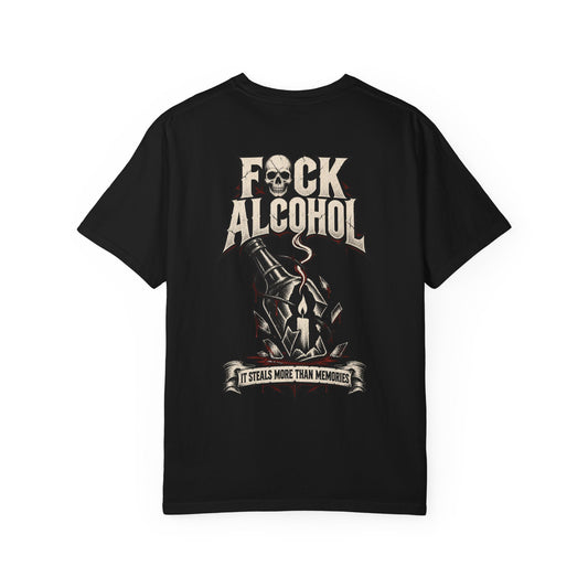 F*ck Alcohol graphic T-Shirt | Broken Bottle illustration