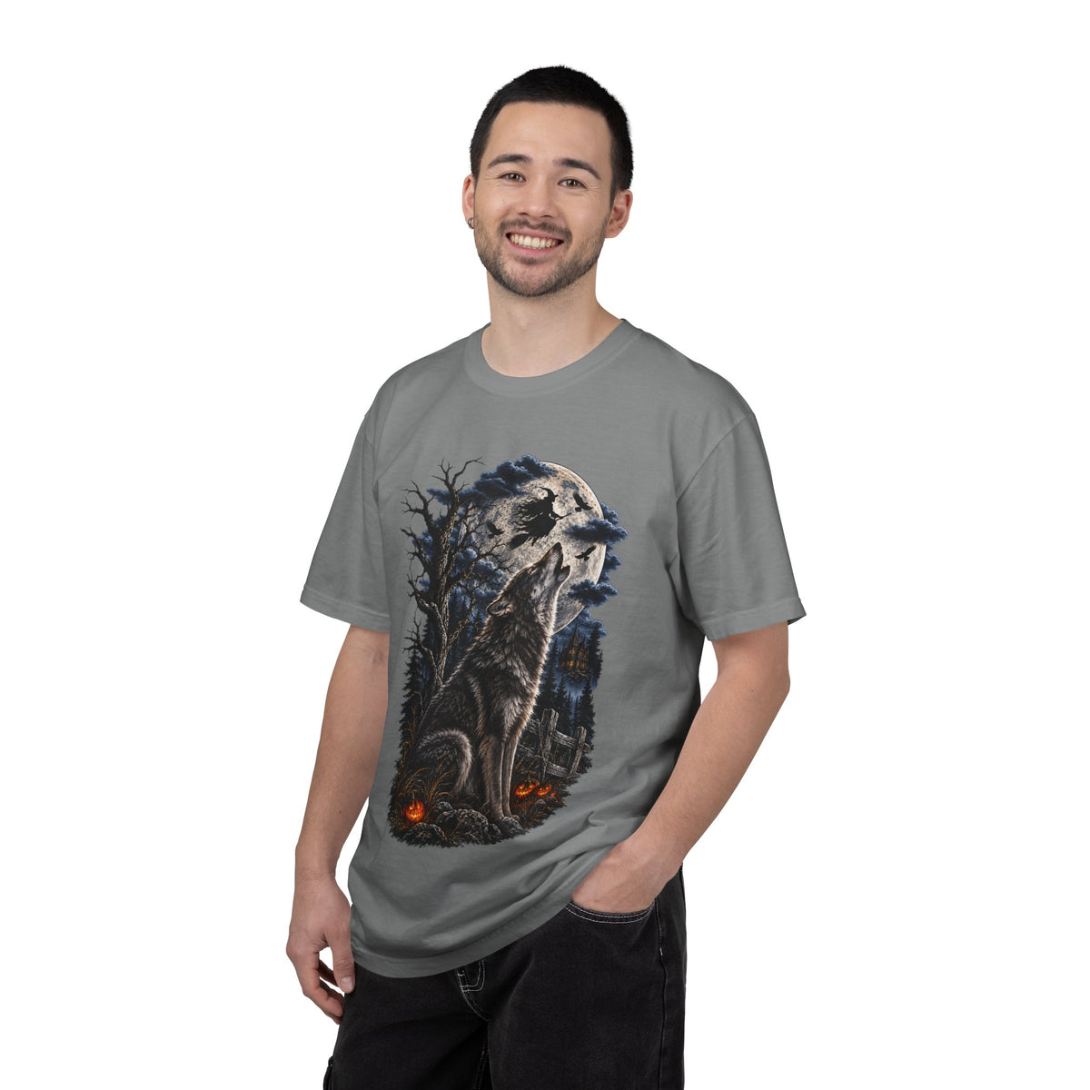 Wolf Spirit T-Shirt — Haunted Forest Night Design